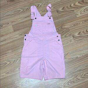 Duluth Trading Co Pastel Pink Heirloom Gardening Overalls Shorts